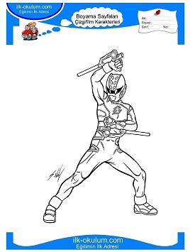Çocuklar İçin Power Rangers Boyama Sayfaları 